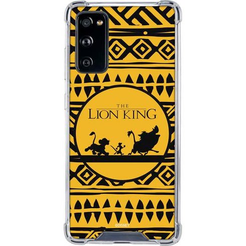 Disney The Lion King Simba Timon and Pumba Tribal Print Galaxy S20 FE Clear Case